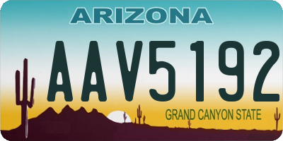 AZ license plate AAV5192
