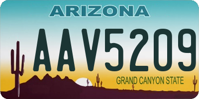 AZ license plate AAV5209
