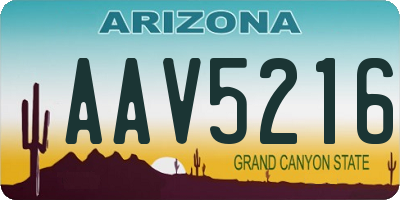 AZ license plate AAV5216