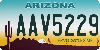 AZ license plate AAV5229