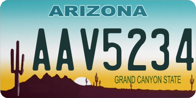 AZ license plate AAV5234