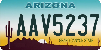 AZ license plate AAV5237