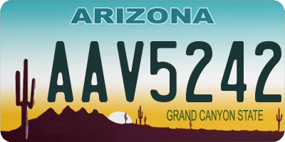 AZ license plate AAV5242