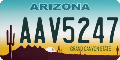 AZ license plate AAV5247