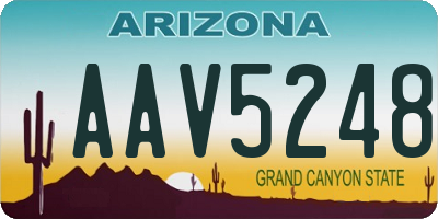 AZ license plate AAV5248