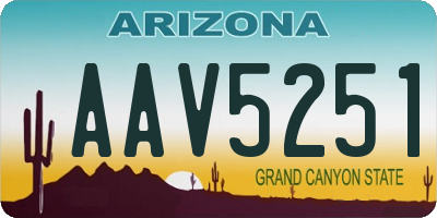 AZ license plate AAV5251