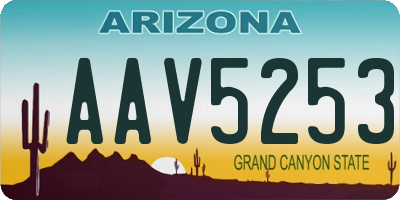AZ license plate AAV5253