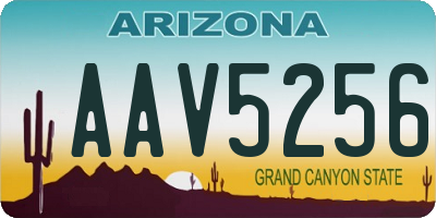 AZ license plate AAV5256