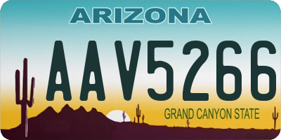 AZ license plate AAV5266