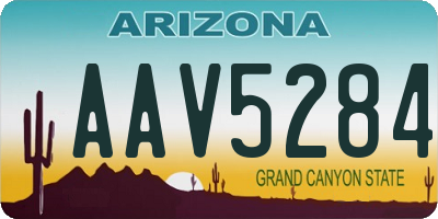 AZ license plate AAV5284