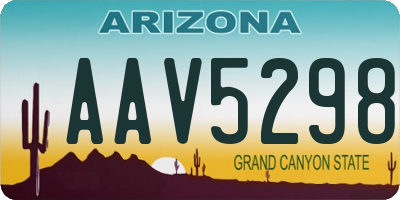 AZ license plate AAV5298