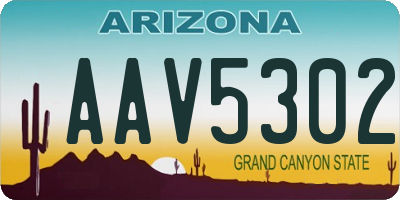 AZ license plate AAV5302