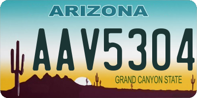 AZ license plate AAV5304