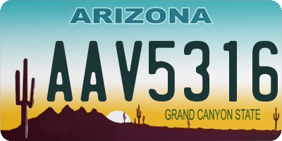 AZ license plate AAV5316