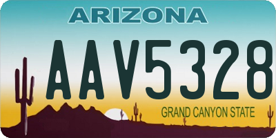 AZ license plate AAV5328
