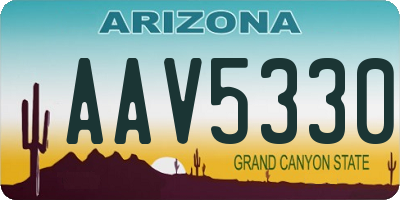 AZ license plate AAV5330