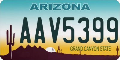 AZ license plate AAV5399