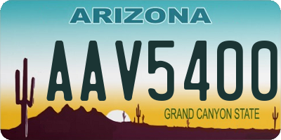 AZ license plate AAV5400