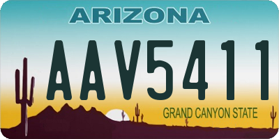 AZ license plate AAV5411