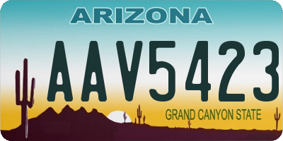 AZ license plate AAV5423