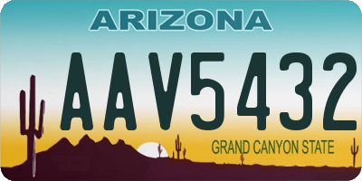 AZ license plate AAV5432