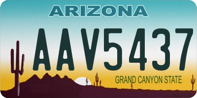 AZ license plate AAV5437