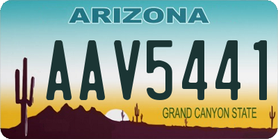 AZ license plate AAV5441