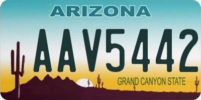 AZ license plate AAV5442