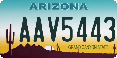 AZ license plate AAV5443
