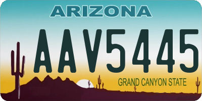 AZ license plate AAV5445