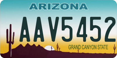 AZ license plate AAV5452