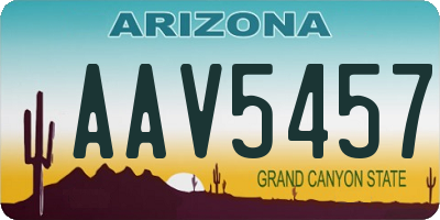 AZ license plate AAV5457
