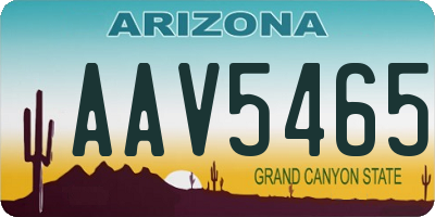 AZ license plate AAV5465