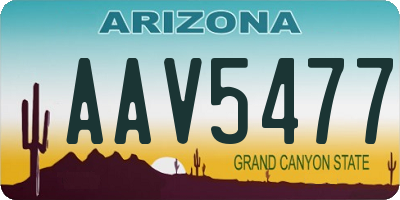 AZ license plate AAV5477