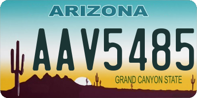 AZ license plate AAV5485