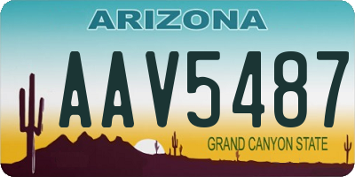 AZ license plate AAV5487