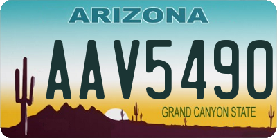 AZ license plate AAV5490