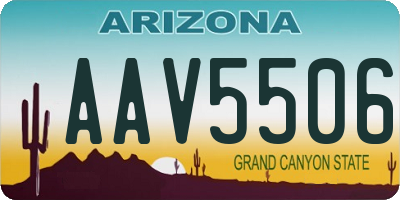 AZ license plate AAV5506