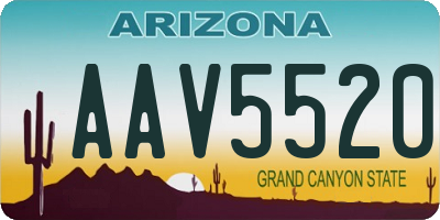 AZ license plate AAV5520
