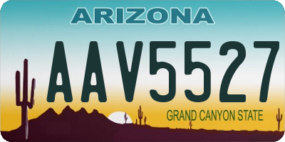 AZ license plate AAV5527