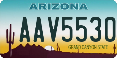 AZ license plate AAV5530