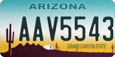 AZ license plate AAV5543