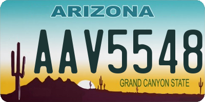 AZ license plate AAV5548
