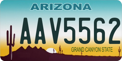 AZ license plate AAV5562