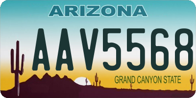AZ license plate AAV5568