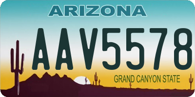 AZ license plate AAV5578