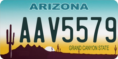 AZ license plate AAV5579