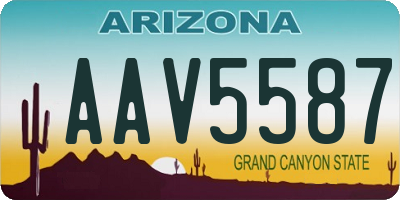 AZ license plate AAV5587