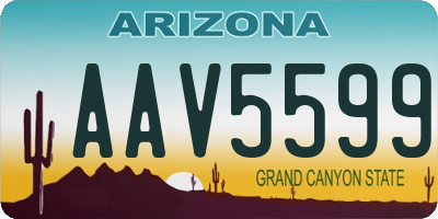 AZ license plate AAV5599
