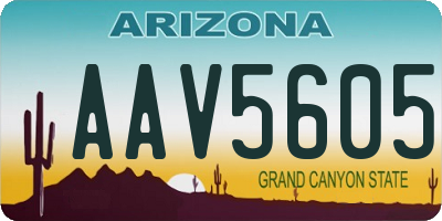 AZ license plate AAV5605